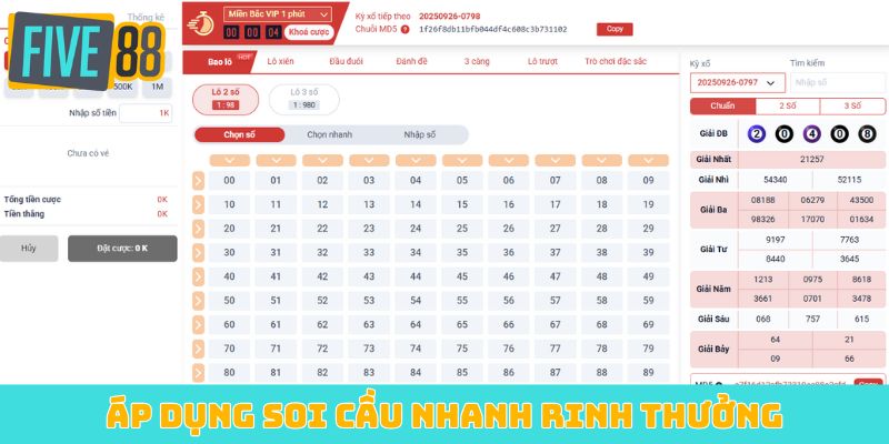 Áp dụng soi cầu nhanh rinh thưởng