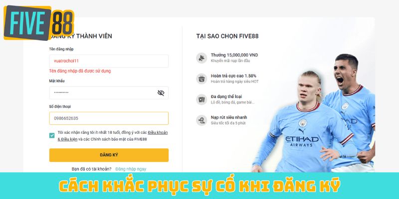 Cách khắc phục sự cố khi đăng ký