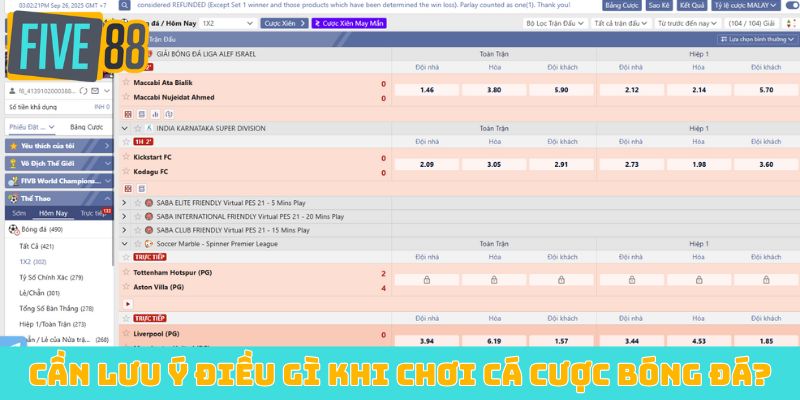 Cần lưu ý điều gì khi chơi cá cược bóng đá?