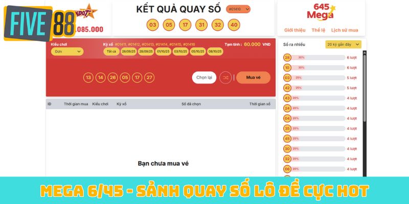 Mega 6/45 - Sảnh quay số lô đề cực hot