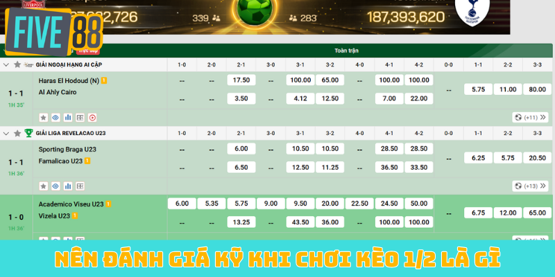 Nên đánh giá kỹ khi chơi kèo 1/2 là gì
