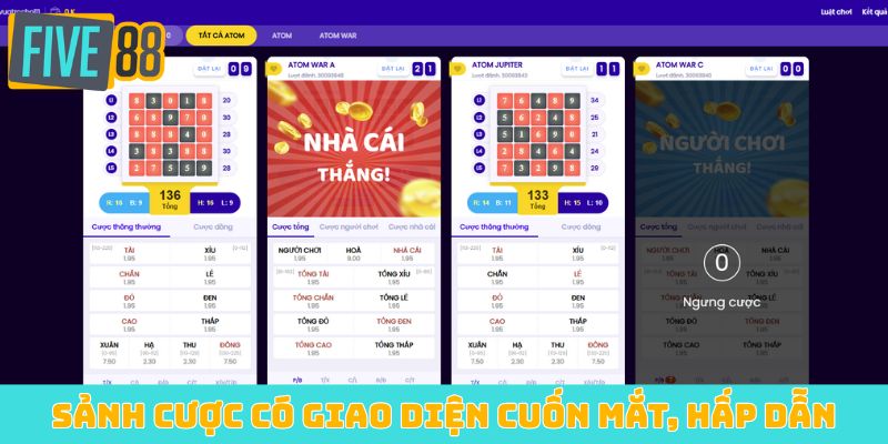 Sảnh cược có giao diện cuốn mắt, hấp dẫn