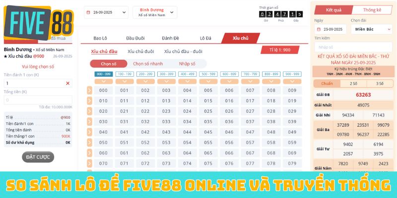 So sánh lô đề Five88 online và truyền thống